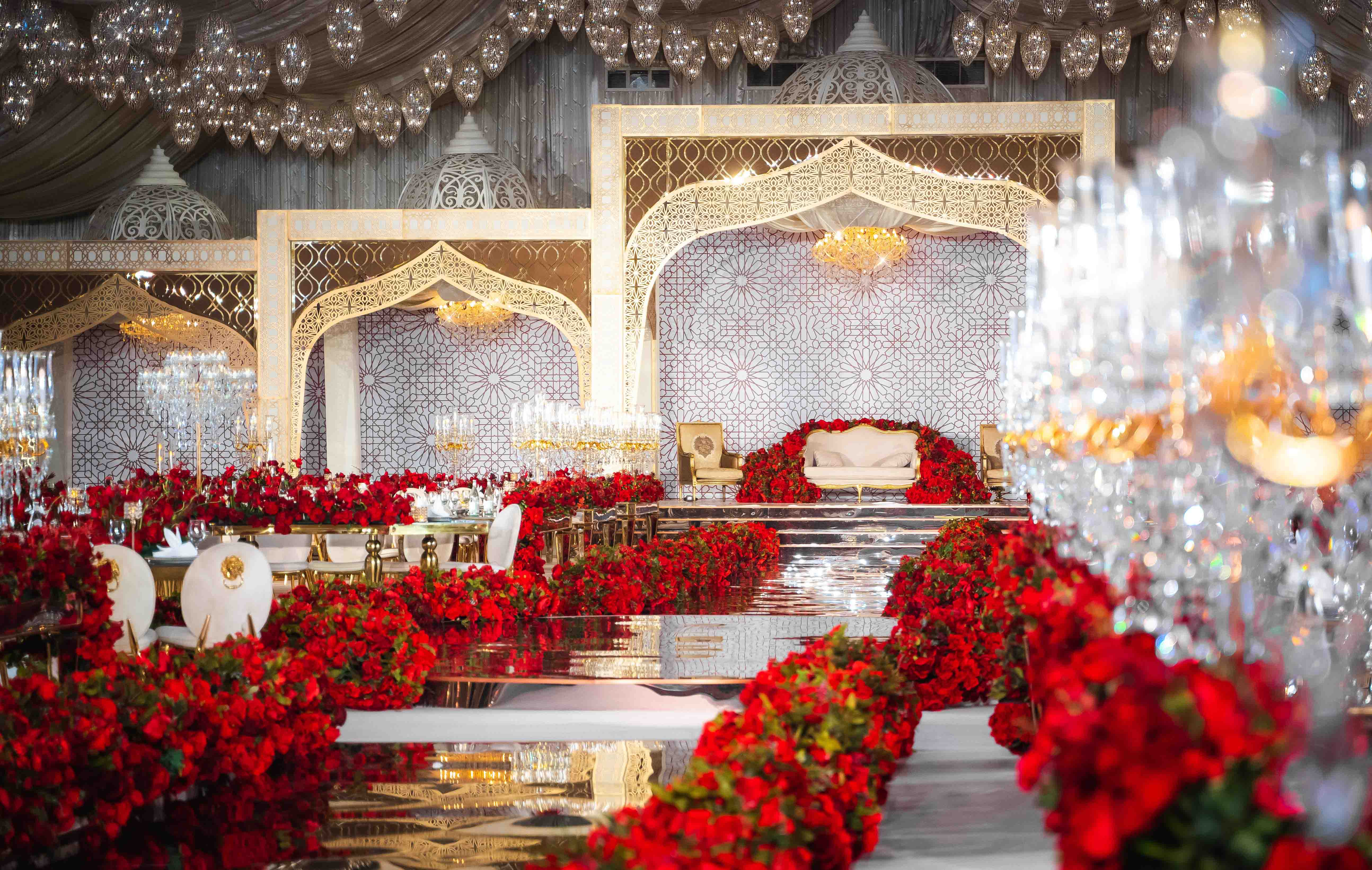 A Romantic Red and White Indian Wedding in Dubai | Arabia Weddings