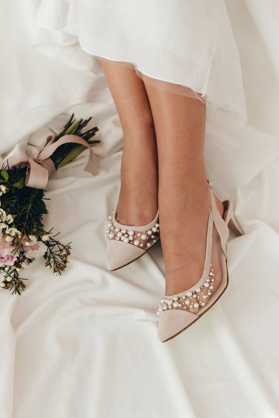 Elegant Nude Colored Wedding Shoes | Arabia Weddings