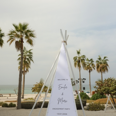 An Orange Engagement Party with Sunset Hues in Dubai