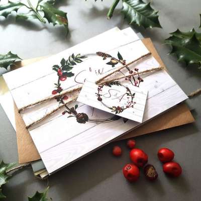 Festive Christmas Wedding Invitations