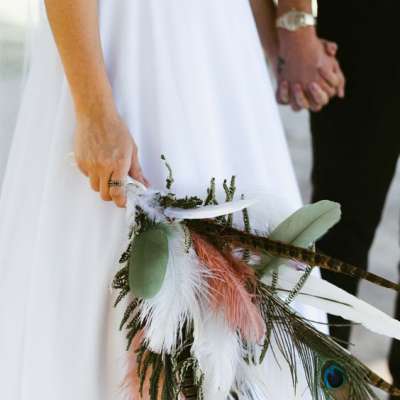 Feather Wedding Bouquet Ideas