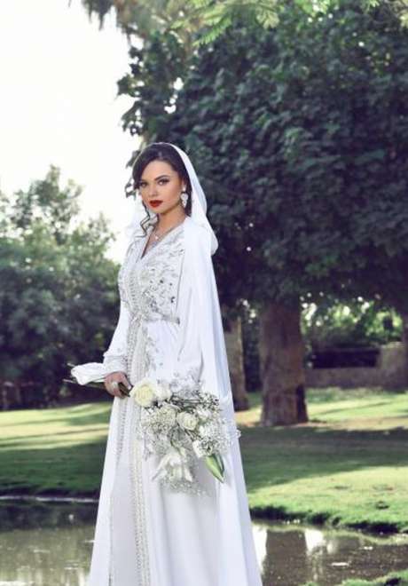 White Bridal Abaya 8