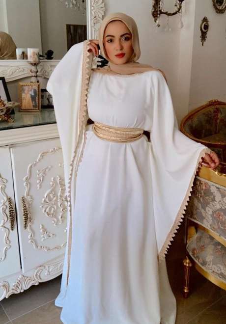 White Bridal Abaya 9