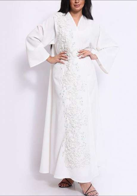 White Bridal Abaya 6