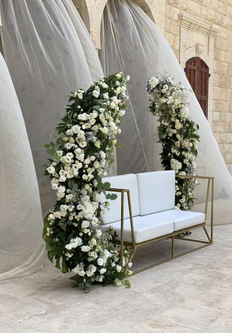 حفل زفاف بثيم تدرجات اللون الوردي في لبنان