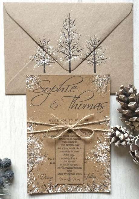 Festive Christmas Wedding Invitations