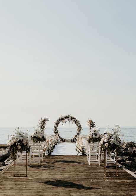A floral arch for Maysoon Bastoni and Mustafa Ozbaran's Wedding