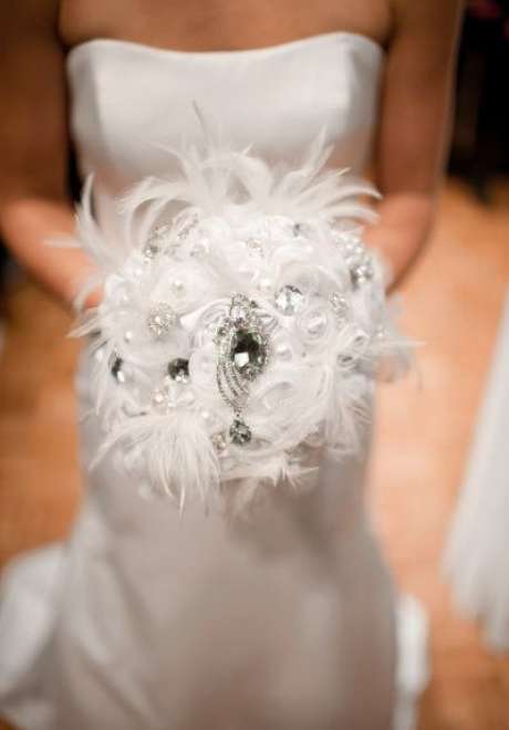Feathers Wedding Bouquet 1