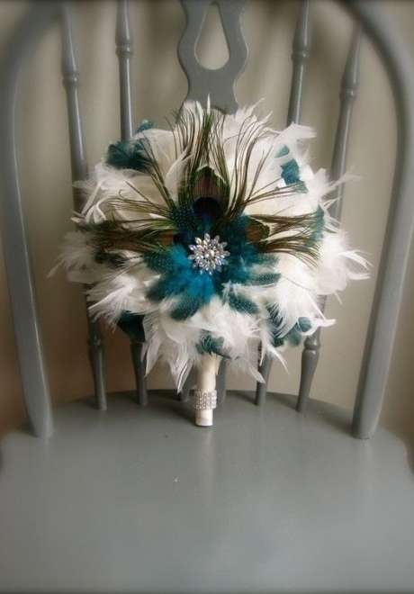Feathers Wedding Bouquet 5