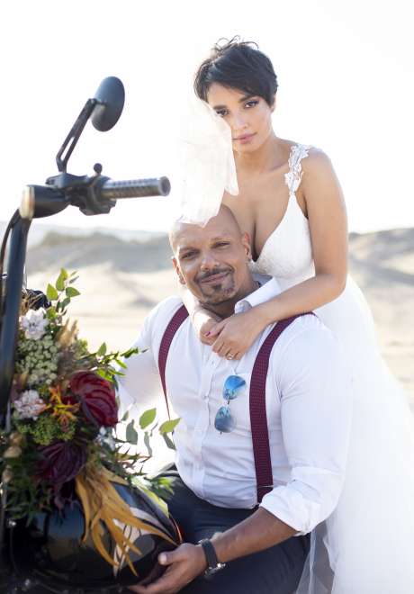 Romantic Boho Motorbike Desert Wedding Elopement in Qatar