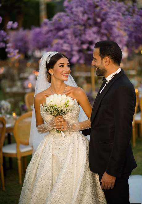 حفل زفاف بثيم الحديقة البنفسجية في لبنان