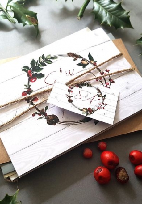 Festive Christmas Wedding Invitations