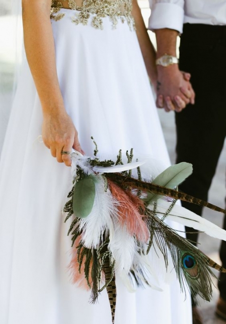 Feather Wedding Bouquet Ideas