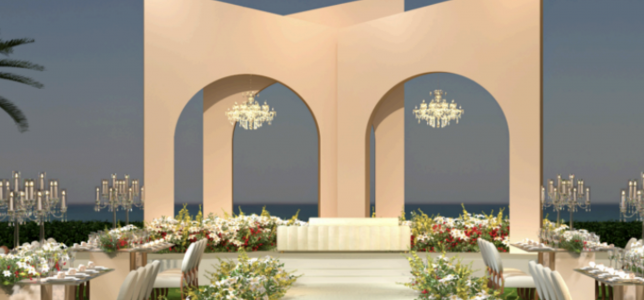 حزمة الأناقة الأساسية: ديكور راقٍ لحفل زفاف مثالي في دبي