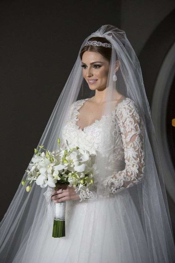 wedding veil with tiara