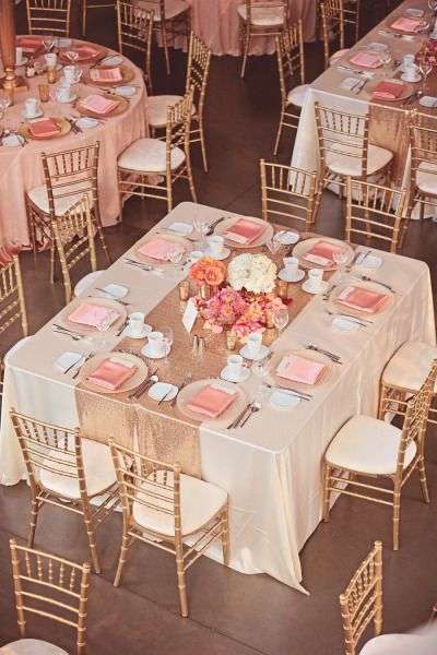 الثيم الذهبي الوردي لحفل زفافك