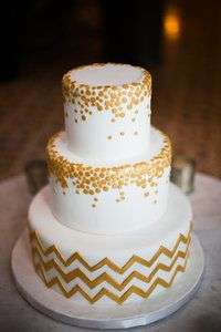 12 All White Cakes with Metallic Accents