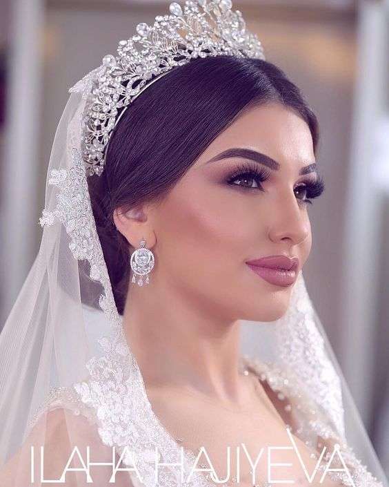 bridal hair with tiara