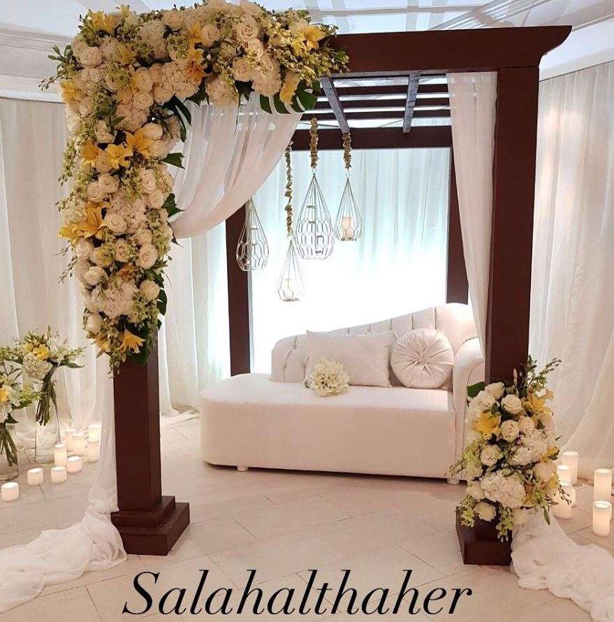 أجمل كوش أفراح من تصميم أشهر منظمي حفلات الزفاف العرب