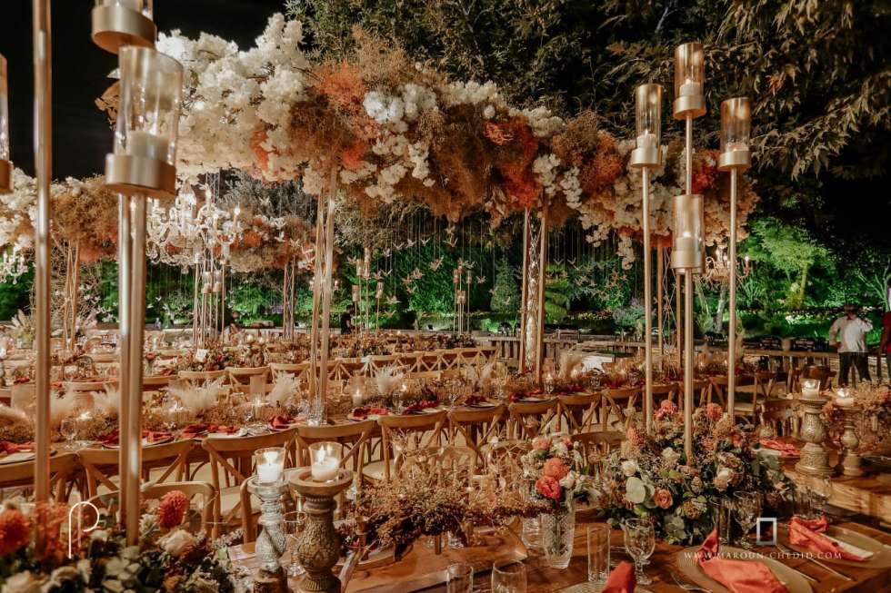 حفل زفاف بثيم فصل الخريف في لبنان
