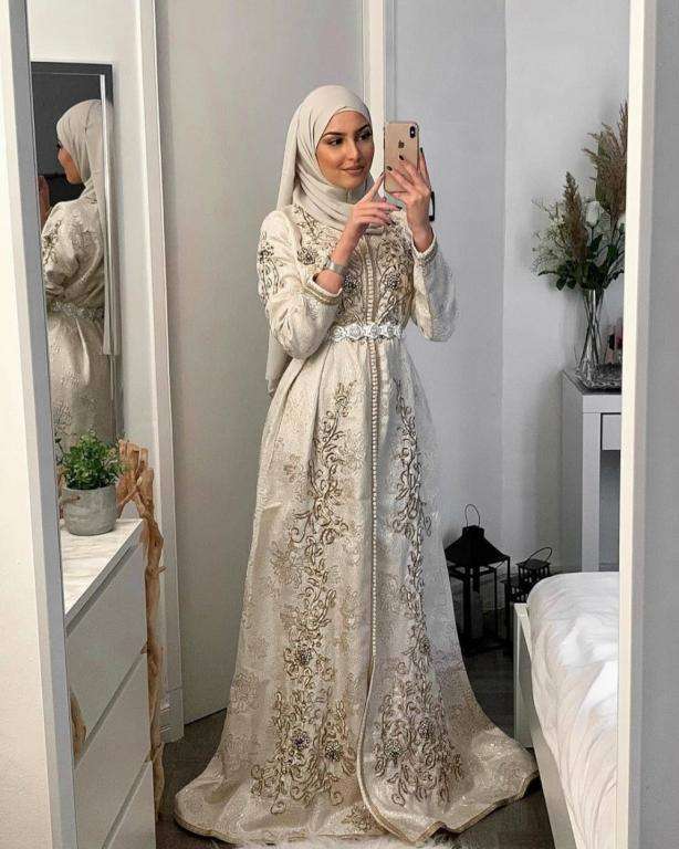 White Bridal Abaya 4