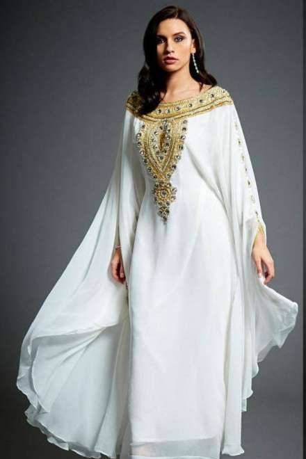 White Bridal Abaya 5