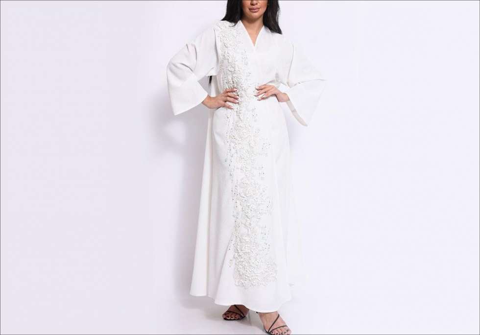 White Bridal Abaya 6