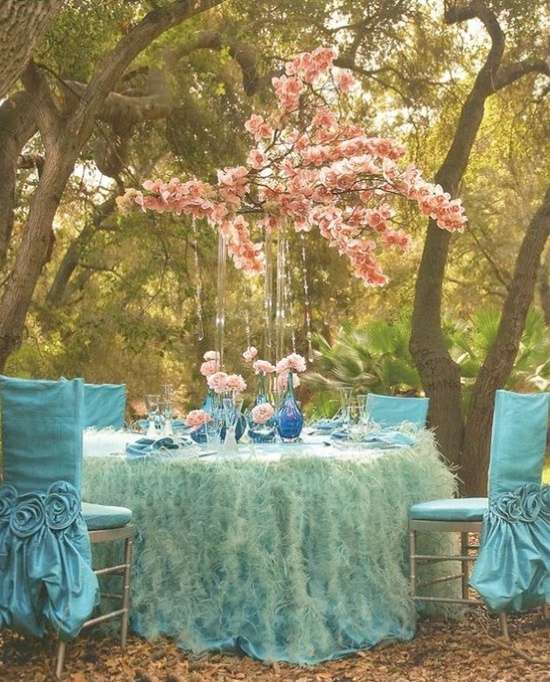 Peach and blue wedding theme