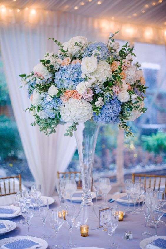 Peach and blue wedding theme