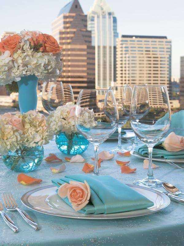 Your Wedding in Colors:  Peach and Blue