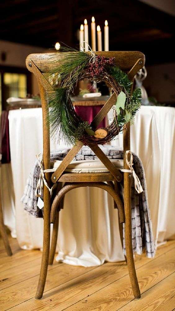 Winter Wedding Chair Decorations You'll Love