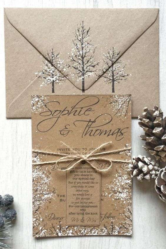 Festive Christmas Wedding Invitations