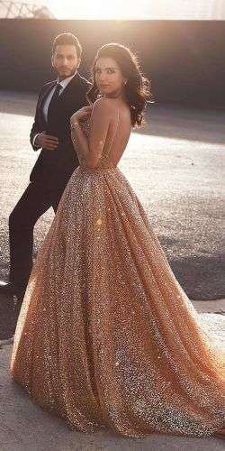 Sparkling Rose Gold Wedding Dresses