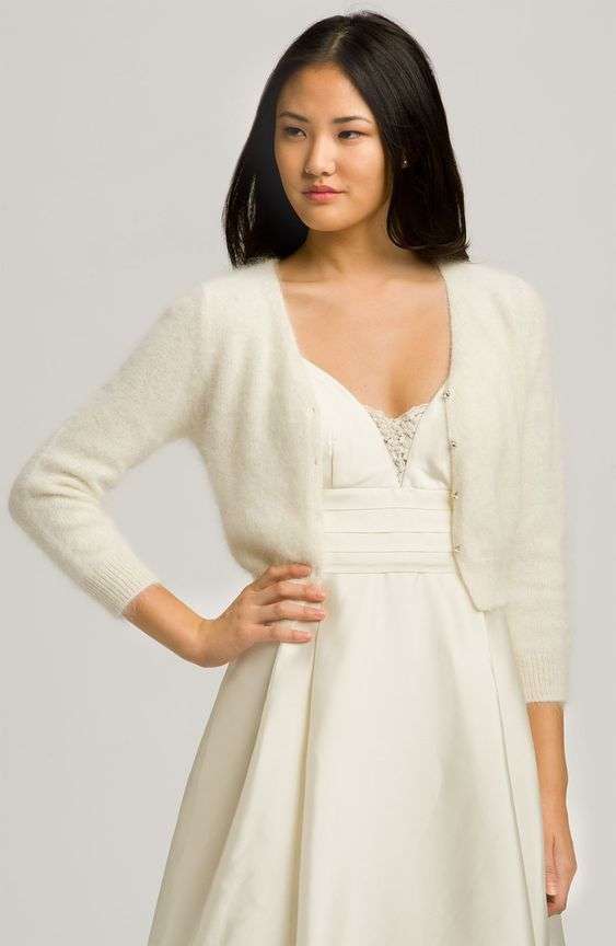 White cardigan for wedding sales dress