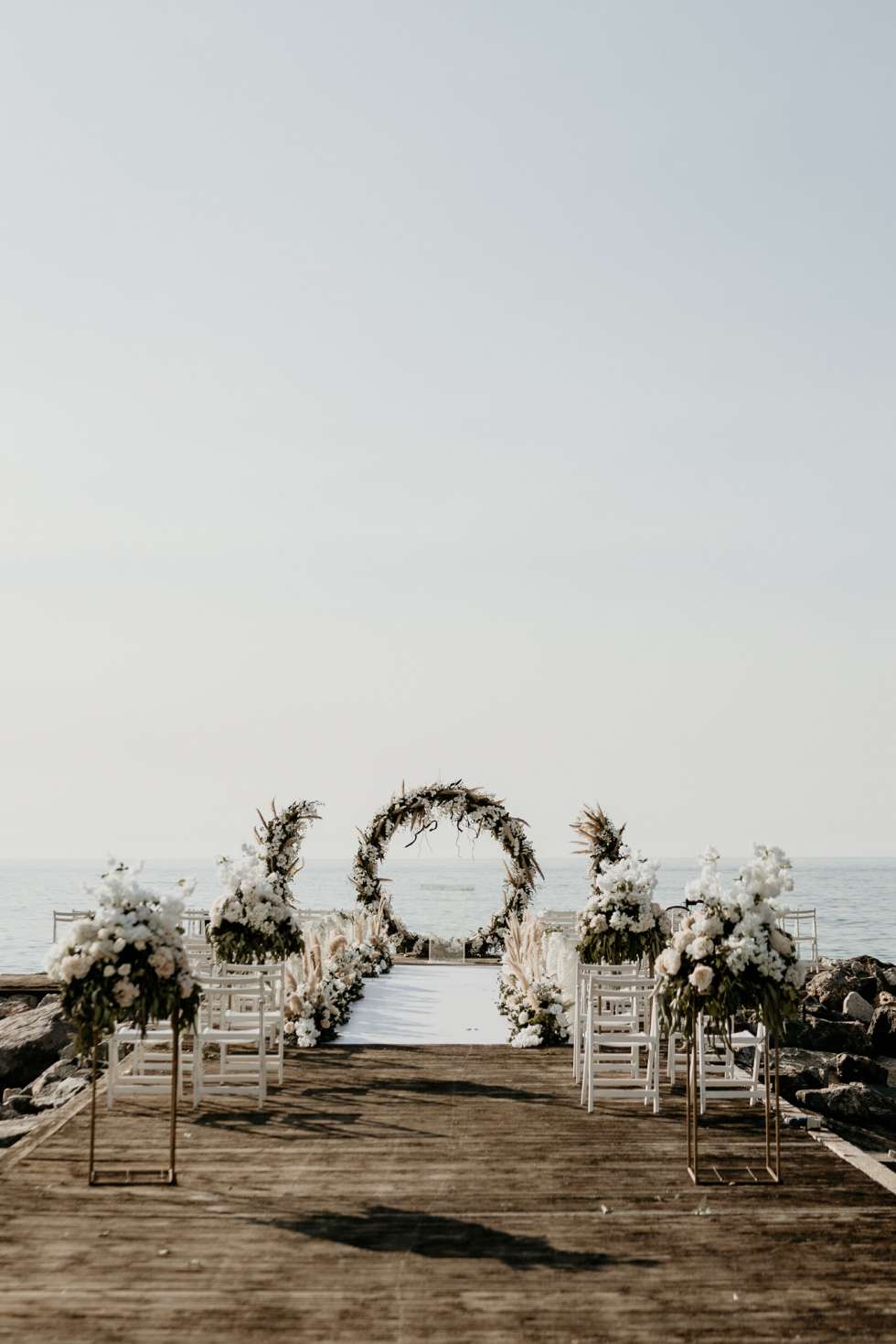 A floral arch for Maysoon Bastoni and Mustafa Ozbaran's Wedding