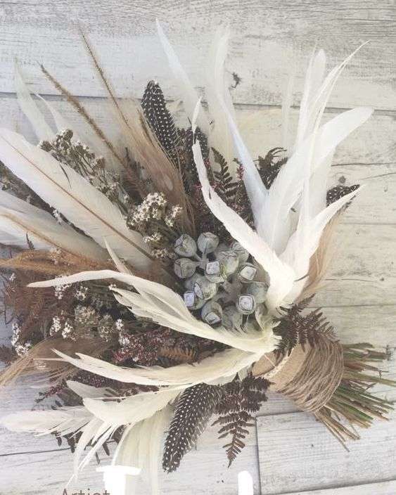 Feathers Wedding Bouquet 10