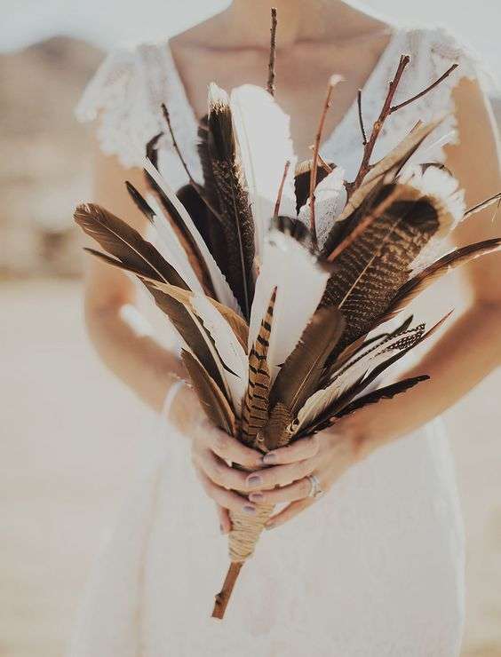 Feathers Wedding Bouquet
