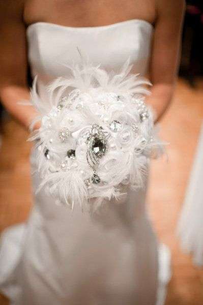 Feathers Wedding Bouquet 1