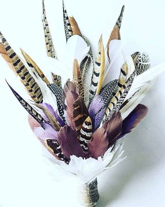 Feathers Wedding Bouquet 3