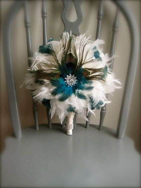 Feathers Wedding Bouquet 5