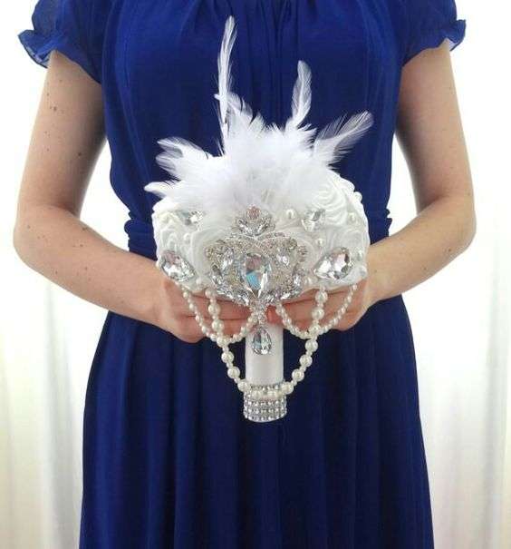 Feathers Wedding Bouquet 7