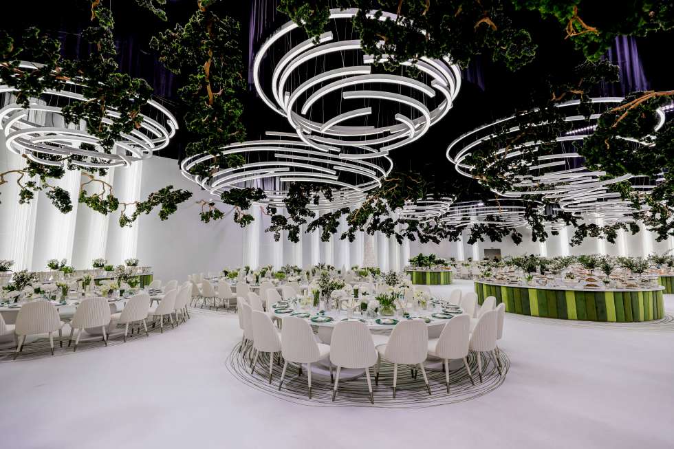 A Unique Green and White Wedding in Kuwait