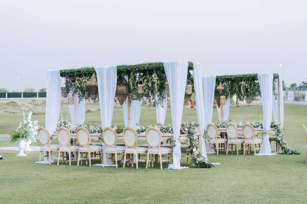 An Elegant White Floral Wedding in Dubai