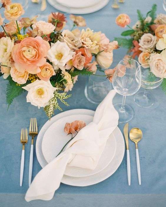 Your Wedding in Colors:  Peach and Blue