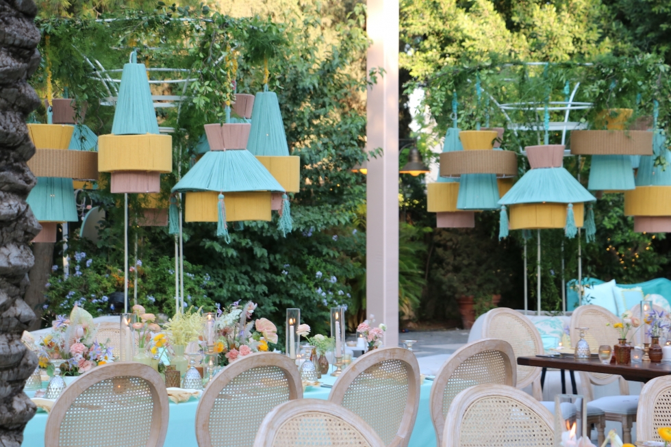 A Vivid Teal and Yellow Engagement Party