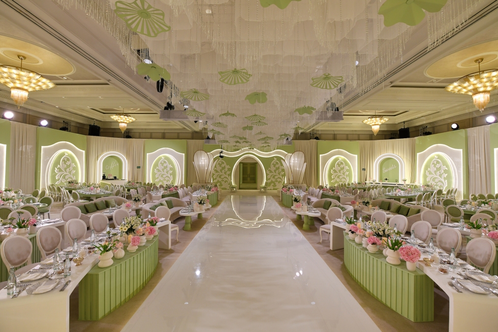 A Sophisticated Light Green Wedding in Doha 