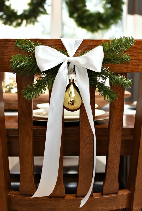 Winter Wedding Chairs with Ribbon Winter Wedding Chairs with Ribbon