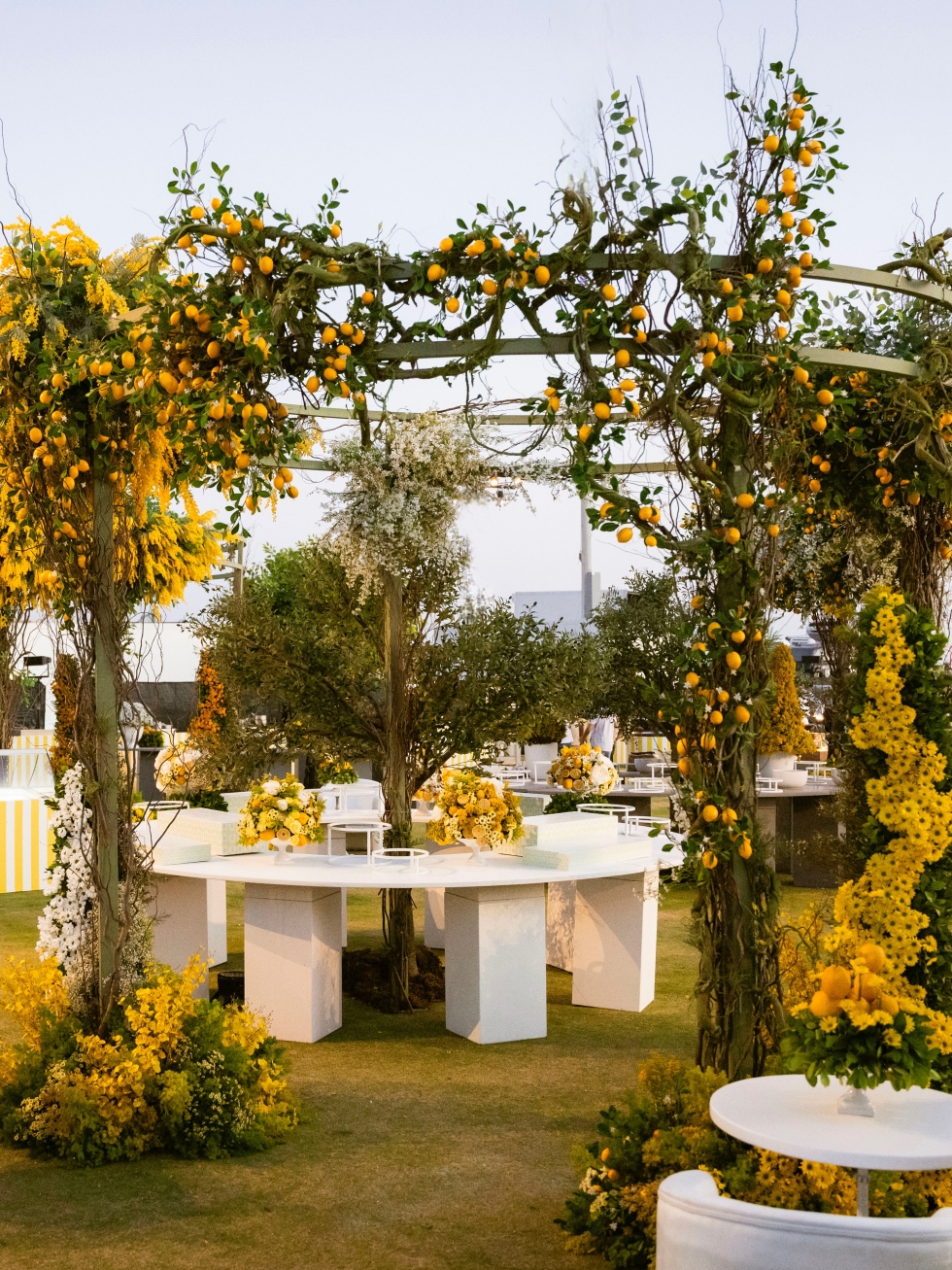 حفل زفاف مشرق باللون الأصفر في العقبة 