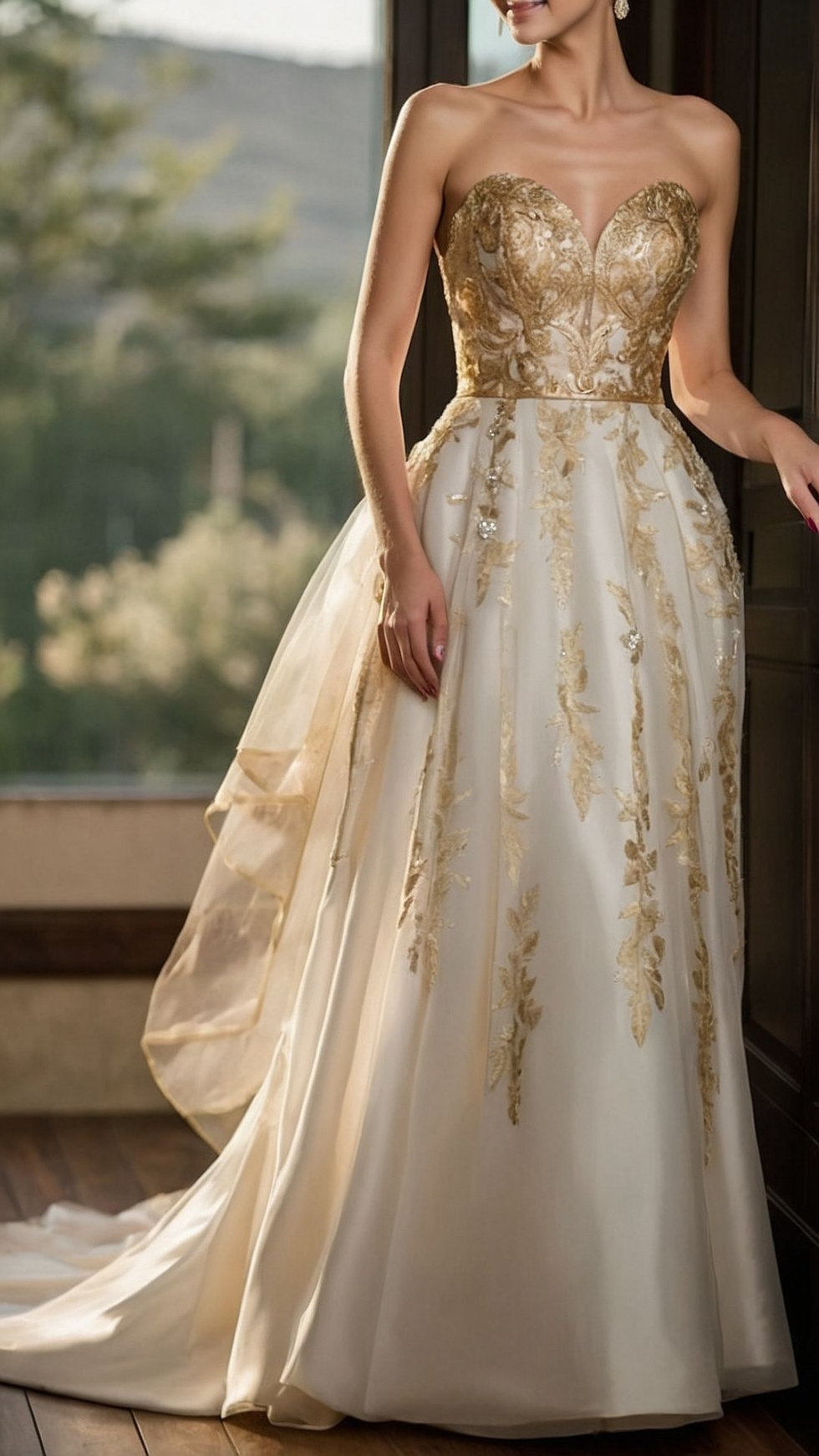 أحدث فساتين الزفاف باللون الذهبي للعروس الأنيقة أحدث فساتين الزفاف باللون الذهبي للعروس الأنيقة