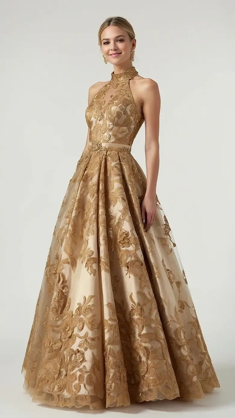 أحدث فساتين الزفاف باللون الذهبي للعروس الأنيقة أحدث فساتين الزفاف باللون الذهبي للعروس الأنيقة